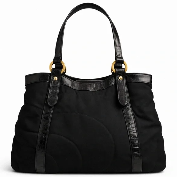 Montblanc Starisma Vintage Tote Made in Italy Black Luxury Bag - Picture 2 of 16